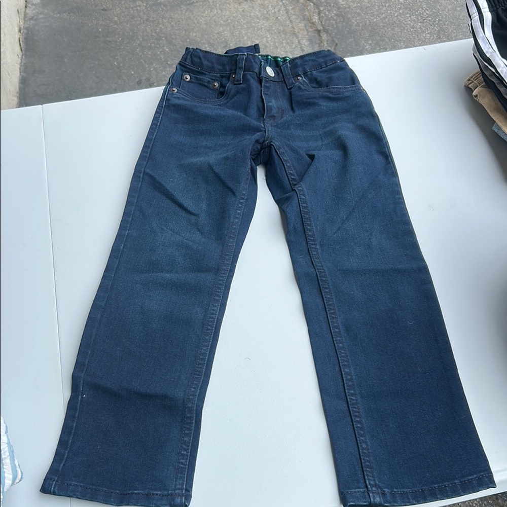Kids Navy Blue Straight-Leg Jeans